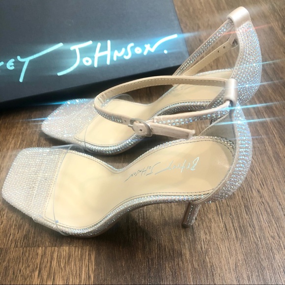 Betsey Johnson SB-Cole Champagne Rhinestone Heels - Picture 4 of 11